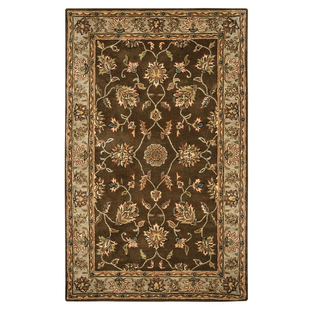 Rizzy Home Volare Collection Wool Area Rug Brown/Burgundy/Taupe/Camel/Ivory Ornamental 5' x 8' 